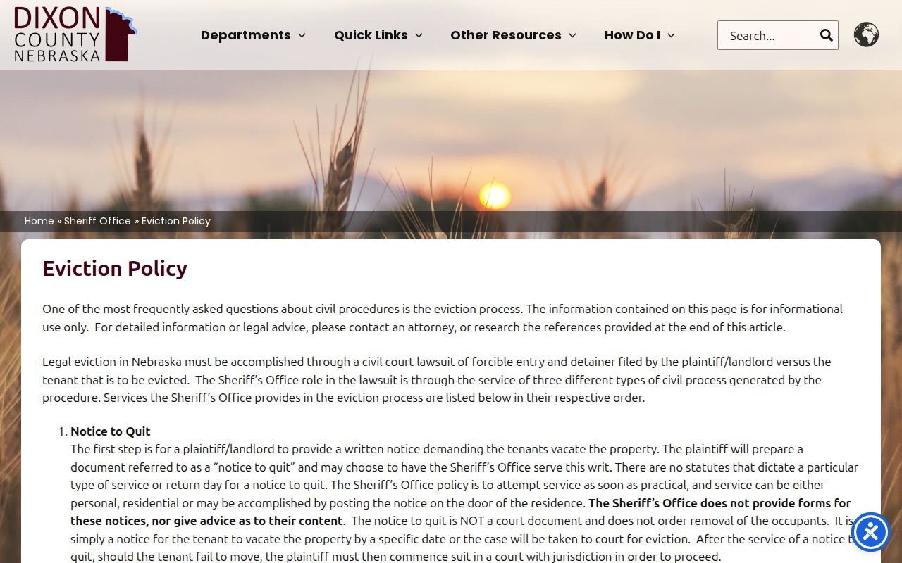 Dixon County courthouse and warrant record access