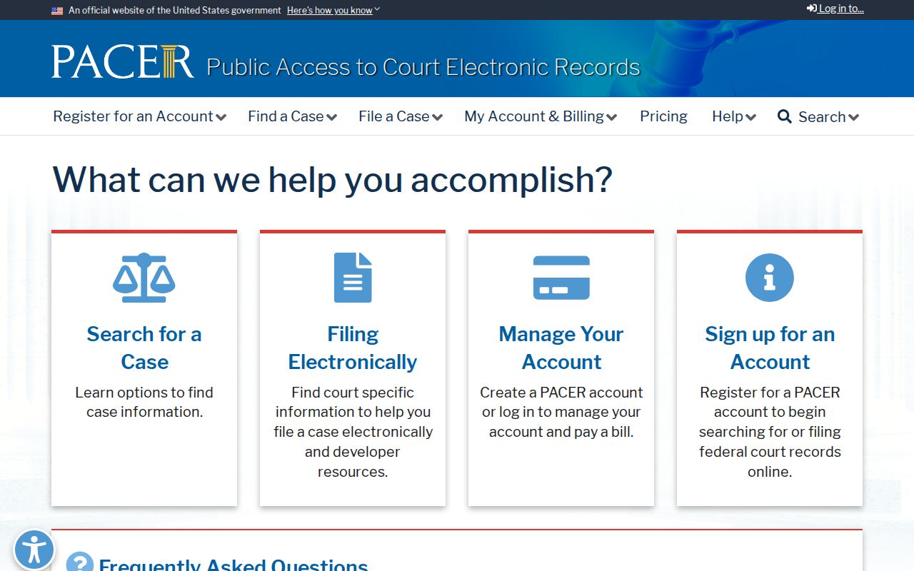Federal PACER public access for Dixon County warrant research boundaries