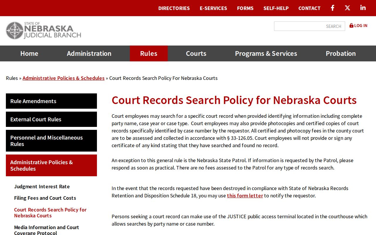 Dixon County court records search policy and warrant access